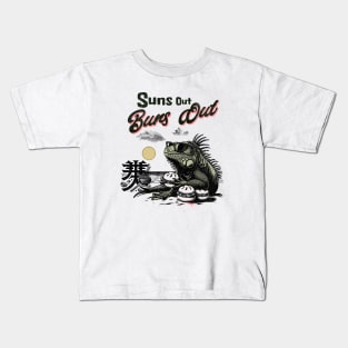 Iguana On The Beach Kids T-Shirt